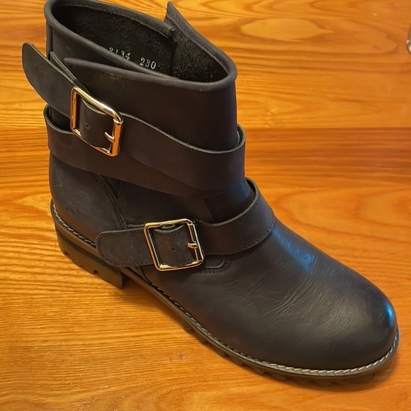 Kyu by Liqulip Russell Horton custom Italian black leather boots sz 36 5.5 6 - Picture 1 of 10